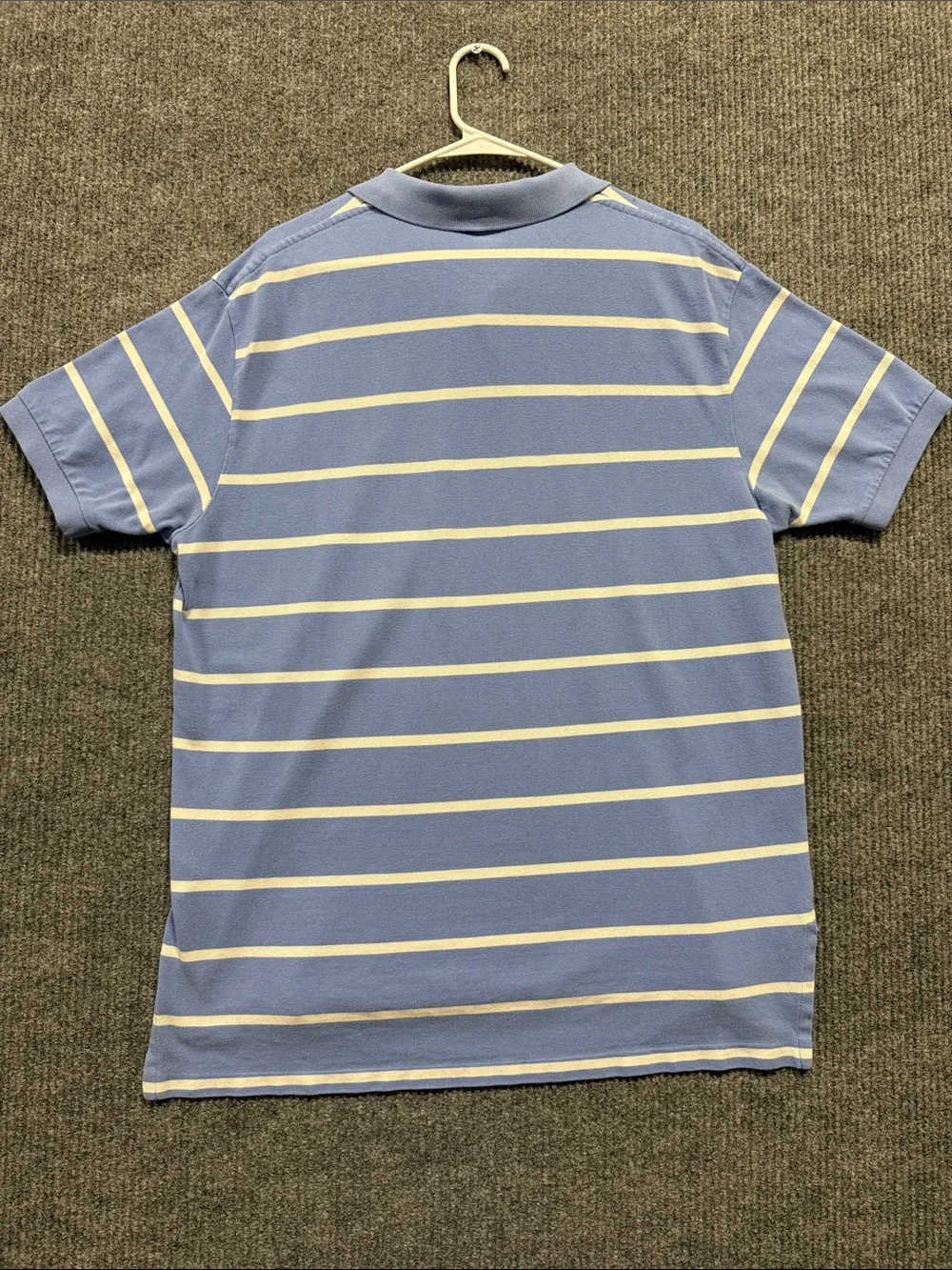 Polo by Ralph Lauren Blue and White Striped Short-Sleeve‎ Polo - XL